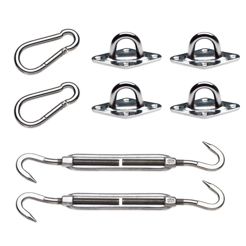 Coolaroo Shade Sail Accessories, Shade Sail Hardware Set, Shade Sail Set-Up and Sail Installation